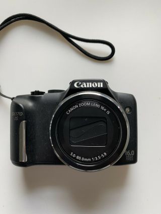 Canon Powershot Sx170 Is 16.  0mp Digital Camera - Black.  Body Only.  Rarely