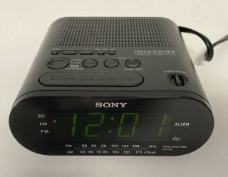 Sony Dream Machine Am/fm Alarm Clock Radio Model Icf - C218 Gray Black