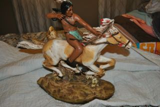 Vintage Universal Statuary Corp Chicago 1981 Indian / Horse 060 Rare