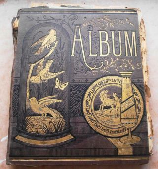 Rare Antique Victorian Large Scrap Album Full Of Antique Scraps