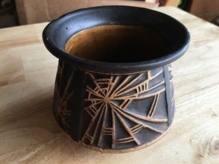 Antique 1910 Weller Pottery Ceramic Spider Web Claywood Vase - Rare