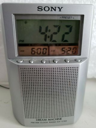 Sony Icf - C793 Dream Machine Am/fm Alarm Clock Radio Dual Alarm