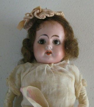 Antique German Handwerck 1901 Bisque Head Doll Kid Leather Body 12 " Tall Bc6