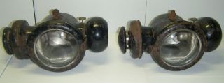 Ultra Rare Vintage Edmunds And Jones Ford Model T Cowl Lamp Oil Taillights.