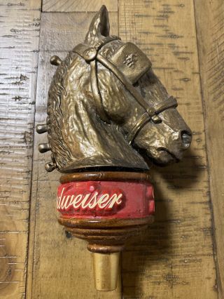 Vintage Rare Anheuser Busch Budweiser Clydesdale Head Tap Handle Beer Tap Knob