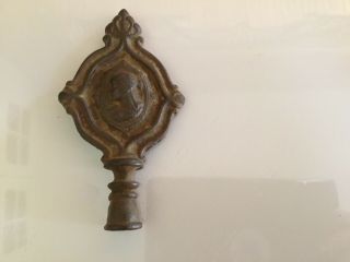 Rare Vintage Antique Cast Iron Lamp Finial Victorian Or French Lady