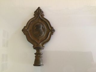 Rare vintage Antique Cast Iron Lamp Finial Victorian or French Lady 2