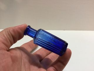 Small Antique Cobalt Blue Poison Bottle