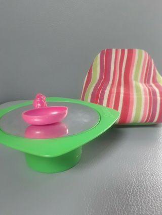 Vintage Barbie Dream House Furniture Chair And Table Plus Accessories