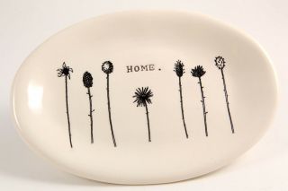 Rae Dunn M Studios Magenta Home Htf Floral Stem Oval Plate Rare