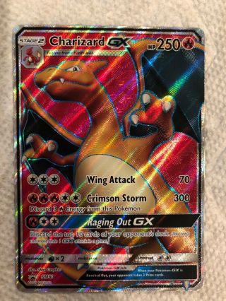 Pokemon : Charizard Gx Sm60 - Full Art Holo Ultra Rare Promo Card