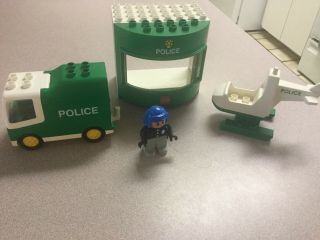 Rare Vintage Lego Duplo Police Station,  Paddy Wagon,  Helicopter