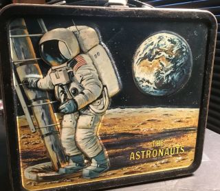 Vintage 1969 The Astronauts Metal Lunch Box Rare No Thermos Bottle Lunchbox Nasa