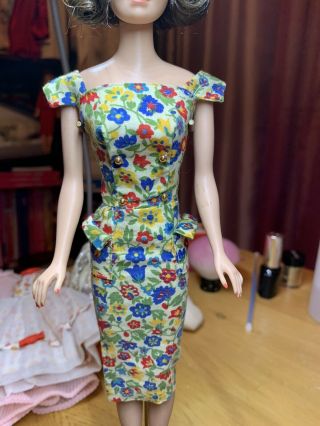 Vintage Barbie On The Go Floral Sheath Pak Dress Htf