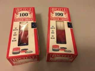 Vintage Bicycle Poker Chips - 2 Boxes - 100per Box = 200 Rare 1