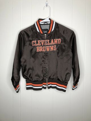 Nfl Cleveland Browns Pullover Jacket Size Kids Medium Vintage Rare Collectible