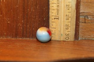 Antique Machine Made Superman Swirl Marble Blue Red Yellow White
