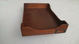 Vintage Antique Office Letter File Box Desk Paper Organizer Tray Wood Box Joined