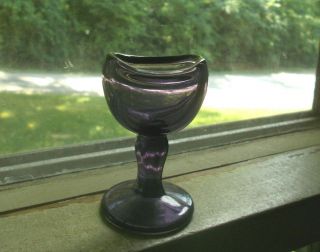 Antique Amethyst Glass Eyewash Cup Over 100 Years Old With Rolled In Rim