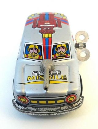 Rare Vintage Wind Up Tin Toy Space Missile Car Robby The Robot Forbidden Planet