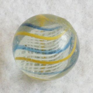 Antique Glass Marble German Handmade White Lattice Core Marbles 5/8 
