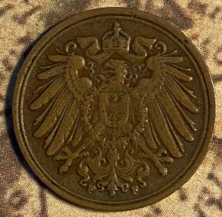 The Rare 1913 - F Eagle German Ww1 Pre Ww2 Coin Nazi Army Old Us Vintage Antique