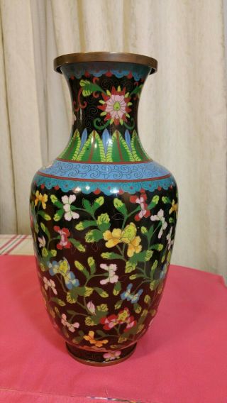 Antique Chinese Cloisonne Vase 13 " Tall Marked 1880s - 1900s Rare