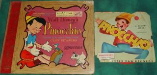 Rare 10 " Record 78 Rpm 1949 Walt Disney’s Pinocchio Rca Little Nipper Y - 385