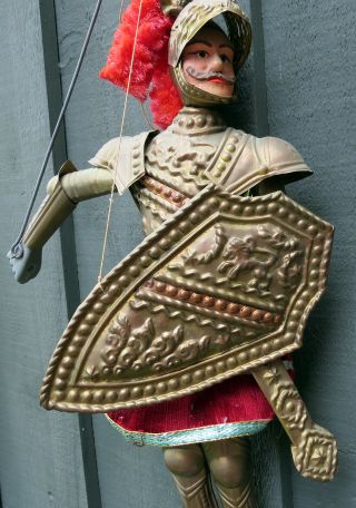 Vintage Sicilian Rod String Marionette Puppet - Rare Knight Charlemagne 19 "