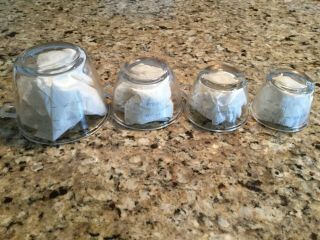 Vintage Very Rare Glass Nesting Measuring Cups Set Of Four Euc