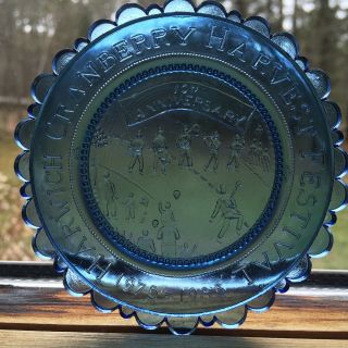 Harwich Ma Cranberry Festival Vintage Cape Cod Art Glass Pairpoint Cup Plate 383
