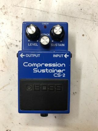 Boss Cs - 2 Compression Sustainer Guitar Effects Pedal.  Made In Japan.  Rare Vintage