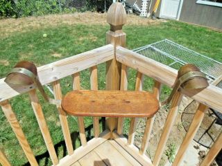 Vintage Rare Claw Foot Bath Tub Oak Adjustable Bench Seat Tray Cast Iron