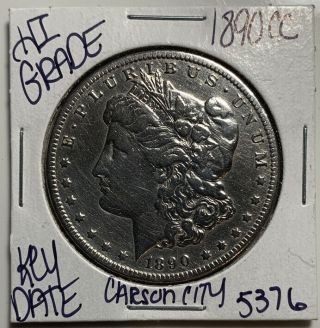 1890 Cc Morgan Silver Dollar Coin - Rare Key Date 5376