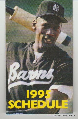 Michael Jordan Rare 1995 Birmingham Baron Souvenir Pocket Baseball Schedule