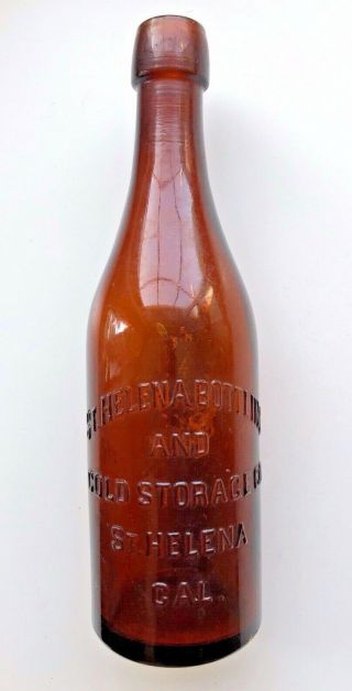 Antique St Helena Bottling And Cold Storage Co.  St.  Helena Cal.  Glass Bottle
