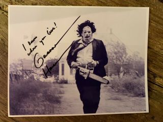 Gunnar Hansen,  Texas Chainsaw Massacre Hand Signed Color 8.  5x11 Photograph.  Rare