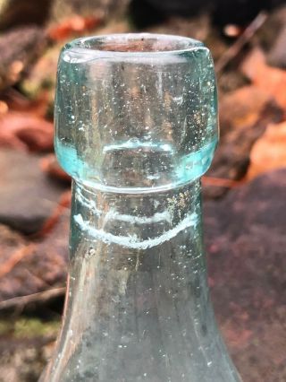 S.  Liebmann ' s Sons Brewing Co.  Aqua Glass Tooled Blob Top Bottle.  9 1/8” Antique 3