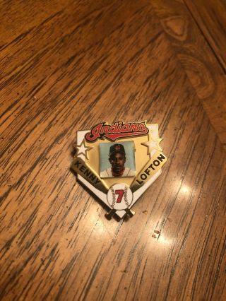 RARE KENNY LOFTON OFFICIAL CLEVELAND INDIANS pin logo MLB Baseball 3