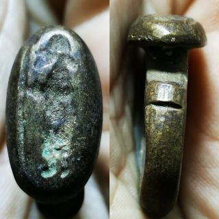 Ancient Near Sassanian King Seal Intaglio Ring