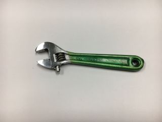 Rare Vintage Diamond Adjustable Wrench 4” With Green Handle