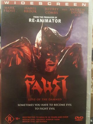 Faust: Love Of The Damned Rare Dvd Mark Frost Horror Cult Movie Brian Yuzna Film