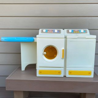 Vtg Little Tikes Washer Dryer Ironing Board Laundry Child Size Play Pretend Rare