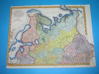 1853 Map Lithuania Russia Latvia Estonia Belarus Finland Poland