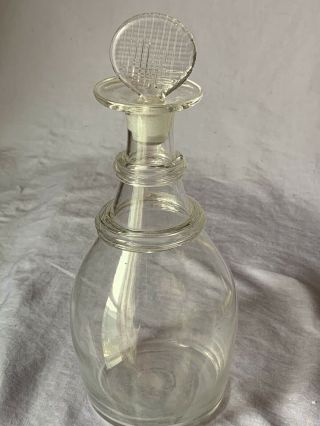 19th Century Two Ring Neck Blown Glass 9 Inch Decanter Bottle