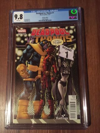 Deadpool Vs Thanos 1 Graded Cgc 9.  8 Hastings Exclusive Variant Marvel Rare