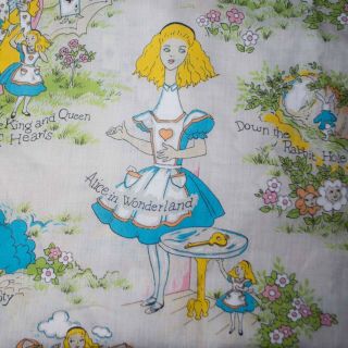 Vintage Alice In Wonderland Pinch Pleat Curtain Panel Very Rare Red Queen
