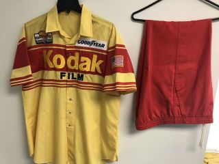 Vintage Nascar 80s Kodak Racing Pit Crew Uniform Jersey Race Large Rare