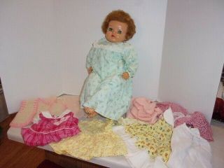 Vintage Ideal Baby Doll W / Clothing (marked Ideal Doll P/5) Big Eyes P5