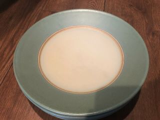 4 - Rare Vintage Heath Ceramic Plates - Green Rim/brown